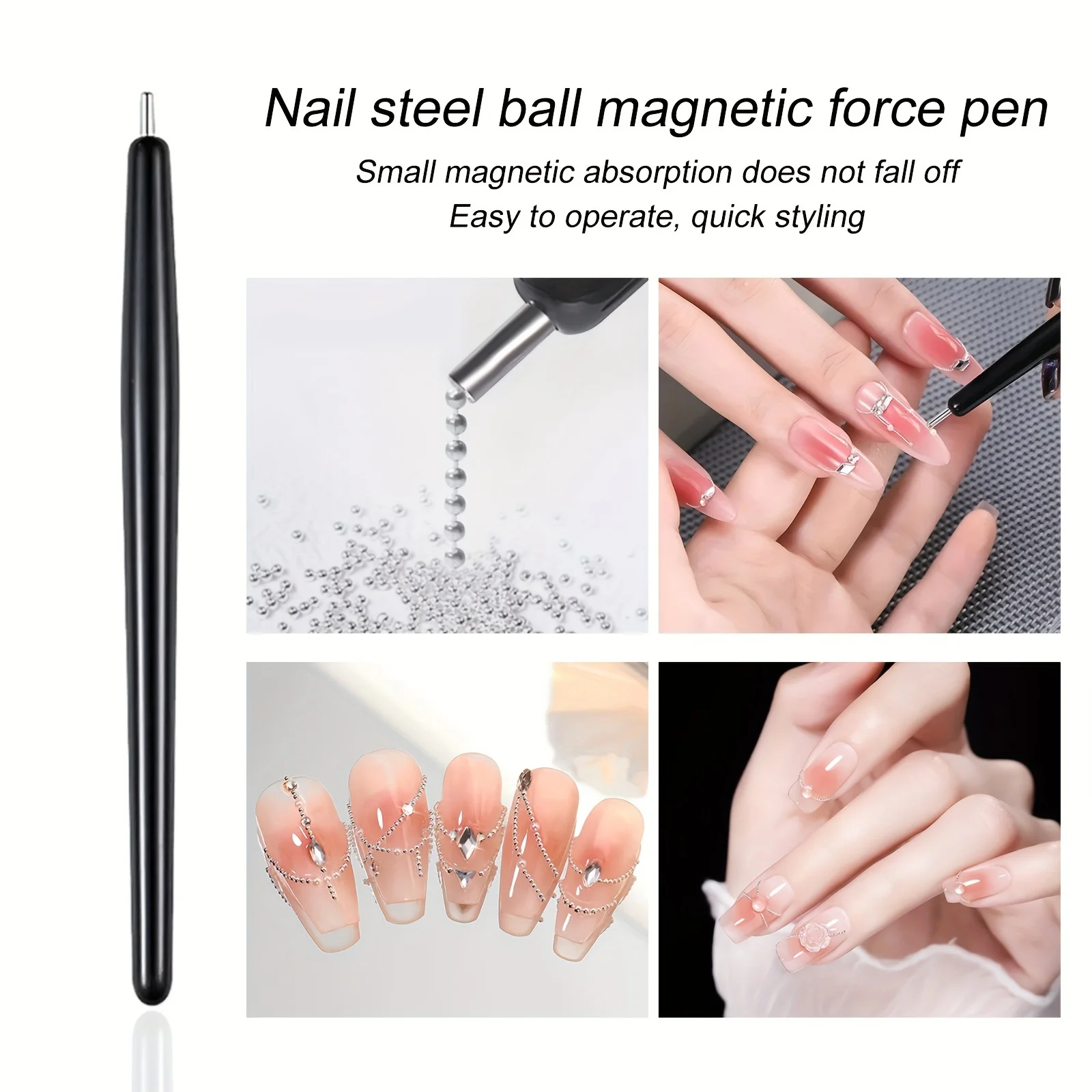 1Pcs/10Pcs Nail Magnet Magnetic Pen Suction Steel Ball Magnet Pen Nail Art Tools 3D Cat Eye Gel Nail Polish Magnetic Stick