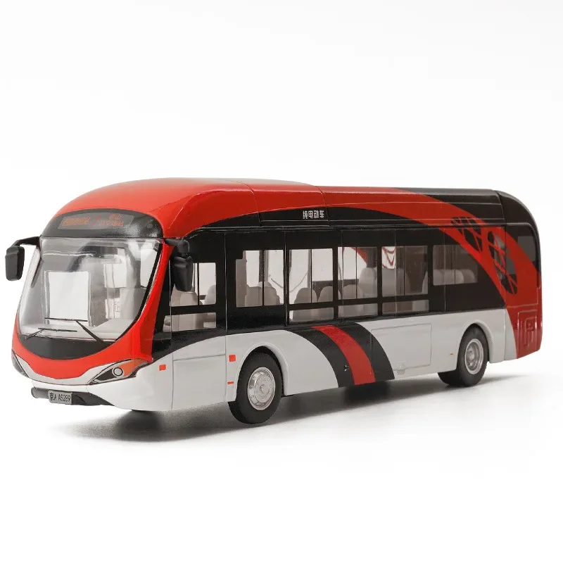 1:32 School Bus Car Model Diecast Metal Toy Vehicles City Bus Simulation Doors Openable Sound & Light Collection Kids Toys Gifts