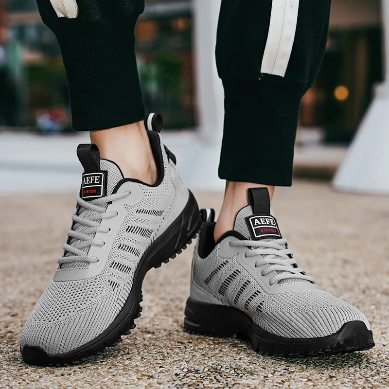 Erkekler Sneakers Mesh koşu nefes platformu eğitim kayışı açık kaymaz moda trendi rahat yürüyüş ayakkabıları Tenis Masculino