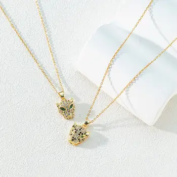 歐美時尚豹頭項鍊復古個性動物吊墜精緻百搭鎖骨鏈 10 最佳銷售 豹紋項鍊 - №3