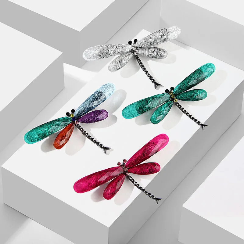 Mode einfache Acryl Libelle Brosche Pin, Damenbekleidung Accessoires Schmuck