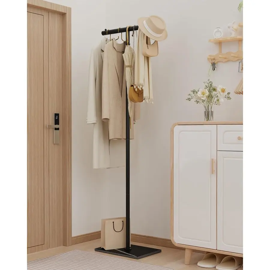 

Напольная вешалка для одежды в форме буквы Т, современная вешалка с основанием из каменной плиты, прочная металлическая вешалка для одежды для бутиков, прихожих