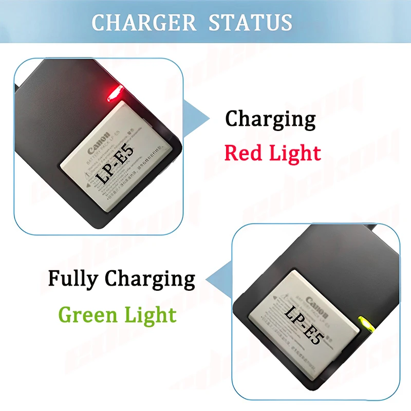 Nabíječka baterií LC-E5/LC-E5C pro fotoaparáty Canon LP-E5, EOS, Kiss, Kiss X2, Kiss X3, Rebel T1i, Rebel XS, Rebel Xsi, 450D, 500D, 1000D - náhled 4