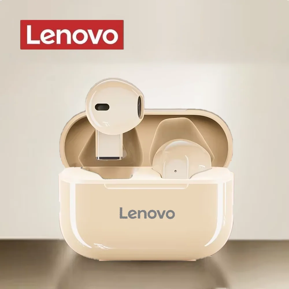 Lenovo-auriculares inalámbricos con Bluetooth, miniauriculares estéreo portátiles con algunos juegos, deportivos, reducción de ruido y batería de larga duración