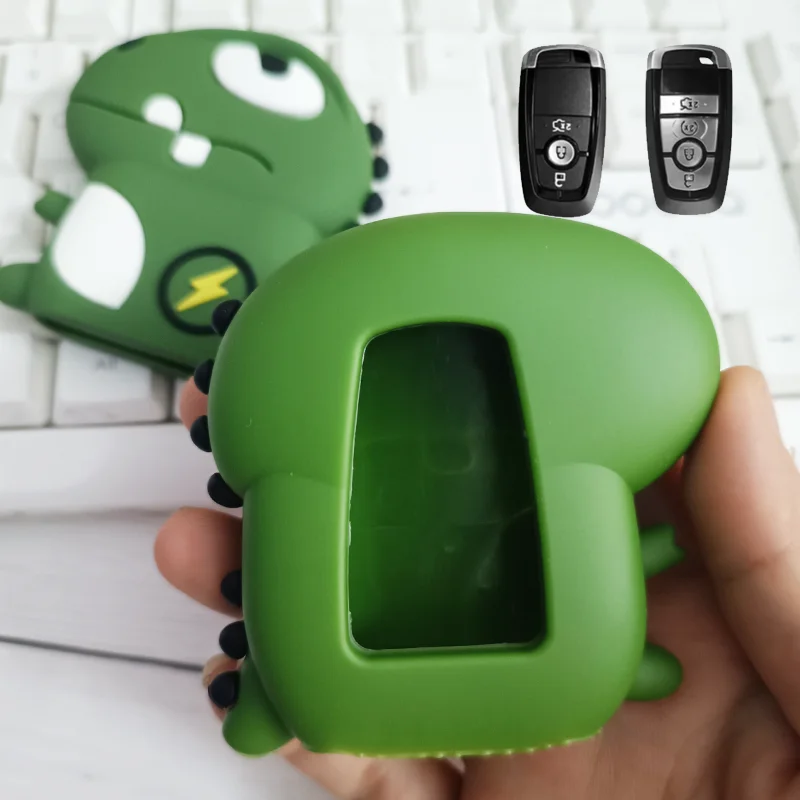 

Dinosaur Silicone for Ford Mondeo Edge Escape Ranger Fusion Mustang Raptor Explorer F150 F250 F-350 Remote Car Key Case Cover