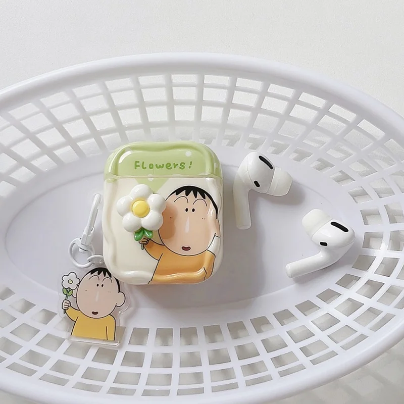 เคสหูฟังลายชินจังสุดน่ารัก เคสหูฟังสำหรับ AirPods 1 2 3 Pro 3 4 Pro2 2nd กล่องหูฟังไร้สายบลูทูธ