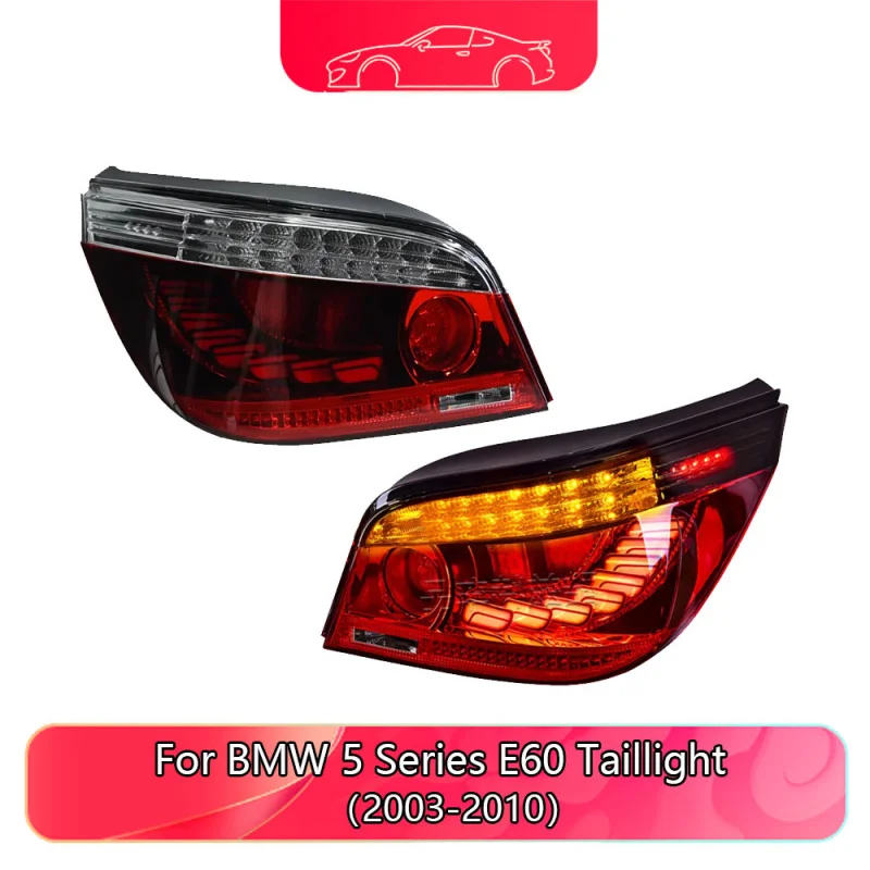 Car Taillights For BMW E60 2003-2010 Modified Style New LED Dragon Scale Taillights Dynamic Brake Turning Fluorescent Lights