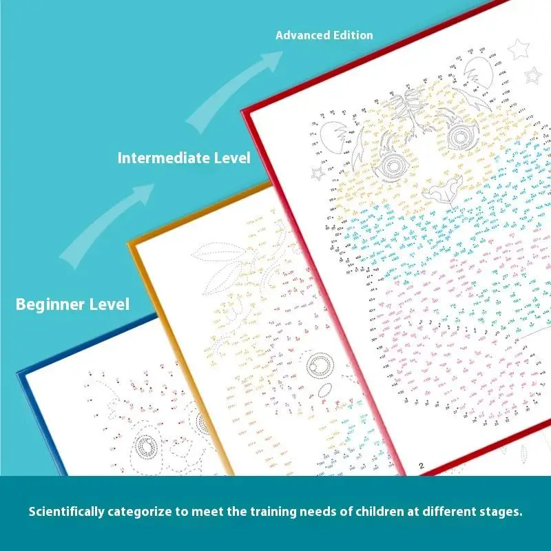 1/2/3Pcs Children's Digital Connectivity And Coloring Book Set Suitable For Ages 3-6 44 Pattern Focused Training Book