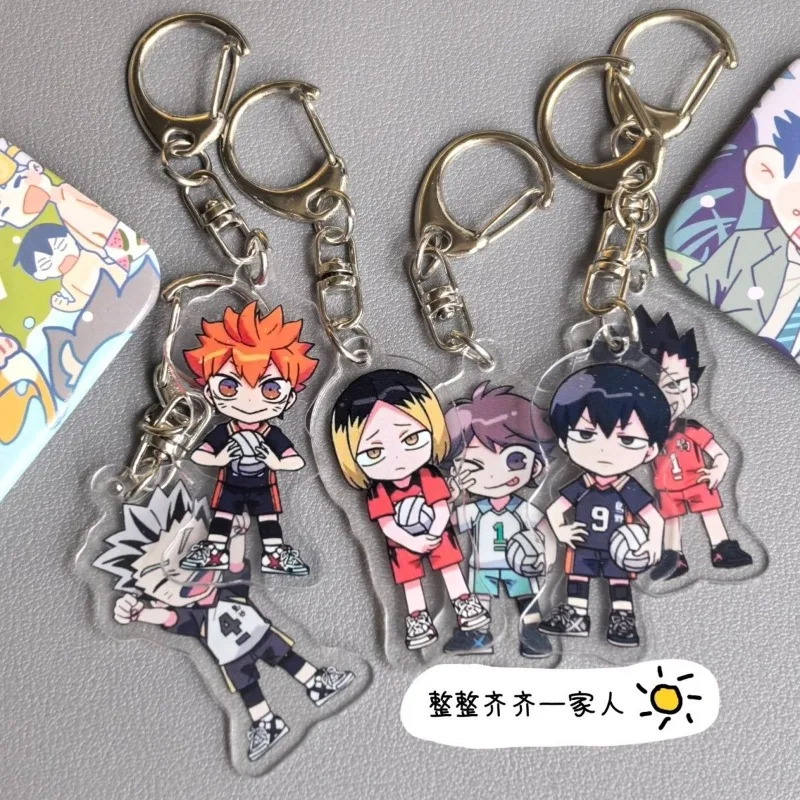 Haikyu!! Anime kawaii pendant Hinata Shoyo and Kawa Tetsu's solitary claw grinding high-value schoolbag pendant acrylic keychain