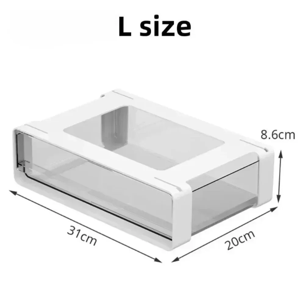 درج شفاف تحت منظم المكتب، مخفي، سعة كبيرة، متين، مريح وغير تالف، صندوق تخزين الطاولة #6