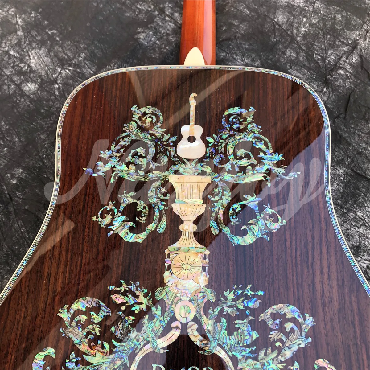 All Solid Wood D Type 100 Model Spruce Rosewood Acoustic Guitar Abalone Inlays Ebony Fingerboard Electric Guitarra