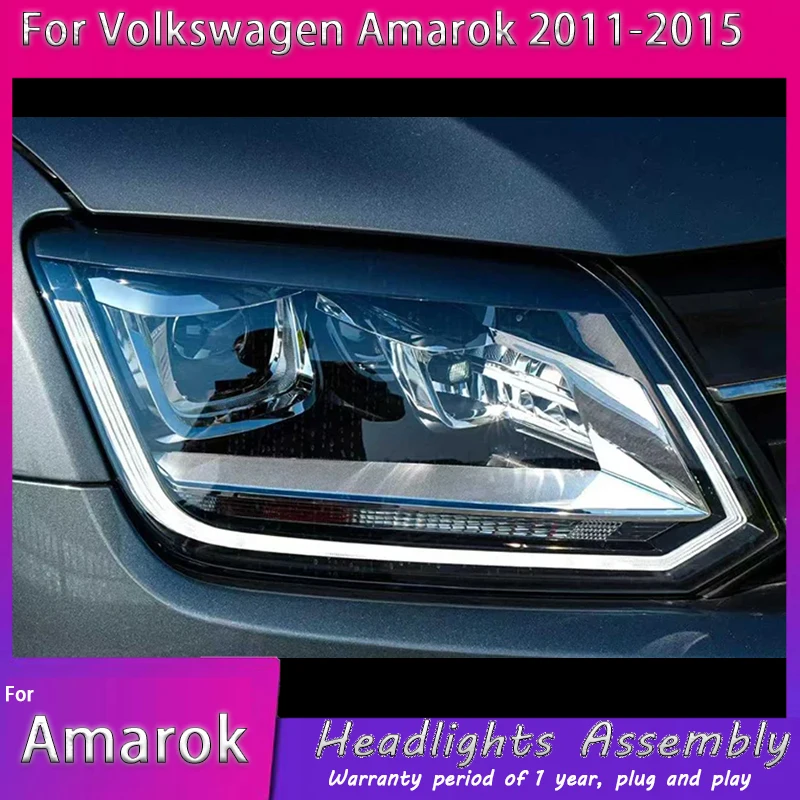 

Автомобильный Стайлинг, фара для VW Amarok, светодиодные фары, проектор 2011-2016, светодиодные фары с динамическим сигналом, автомобильные аксессуары Drl