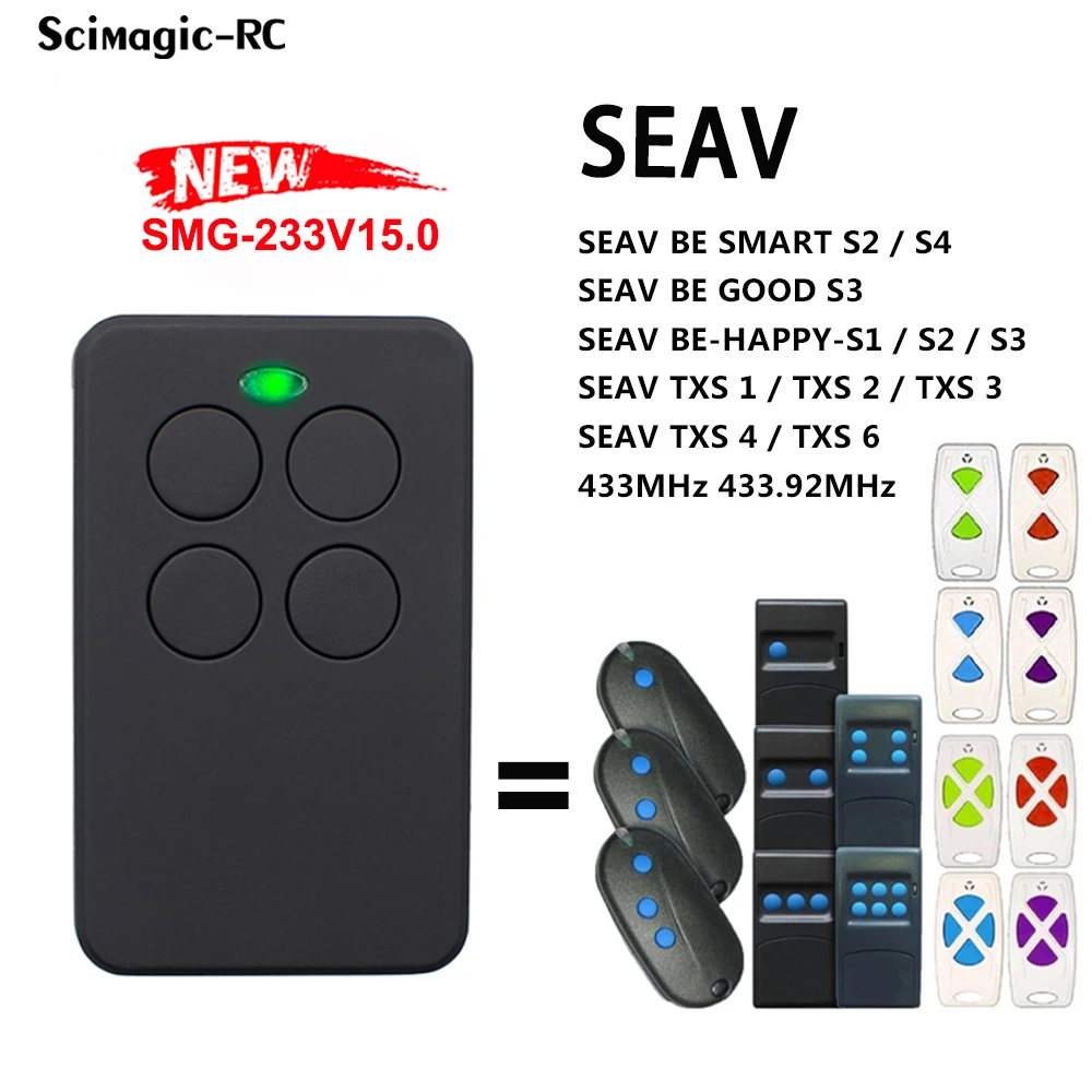 Imagem -02 - Controle Remoto Universal para Porta de Garagem Multifrequência 280868mhz para Seav be Happy rs Rs1 Rs2 Rs3 Rh1 Rh2 Rh3 433mhz 433.92mhz