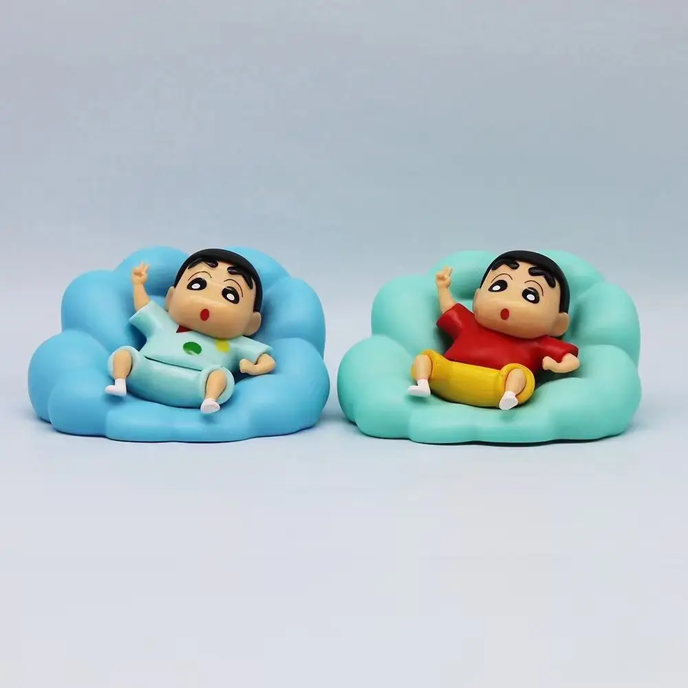 6pcs GK Casual Cloud Crayon Shin-chan in Pajamas and School Uniform Reclining Figure Model