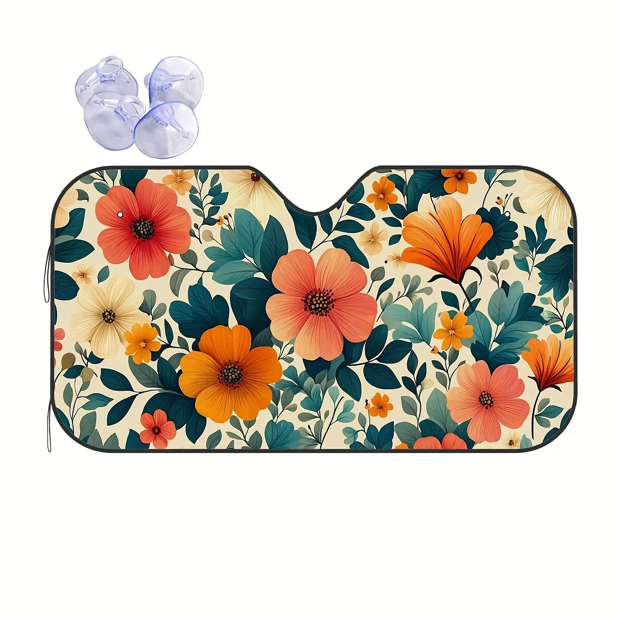 

Автомобильный солнцезащитный козырек с ботаническим узором Floral Bloom, легко устанавливаемый оконный козырек, защита лобового стекла, прохладает вашего автомобиля, защищает