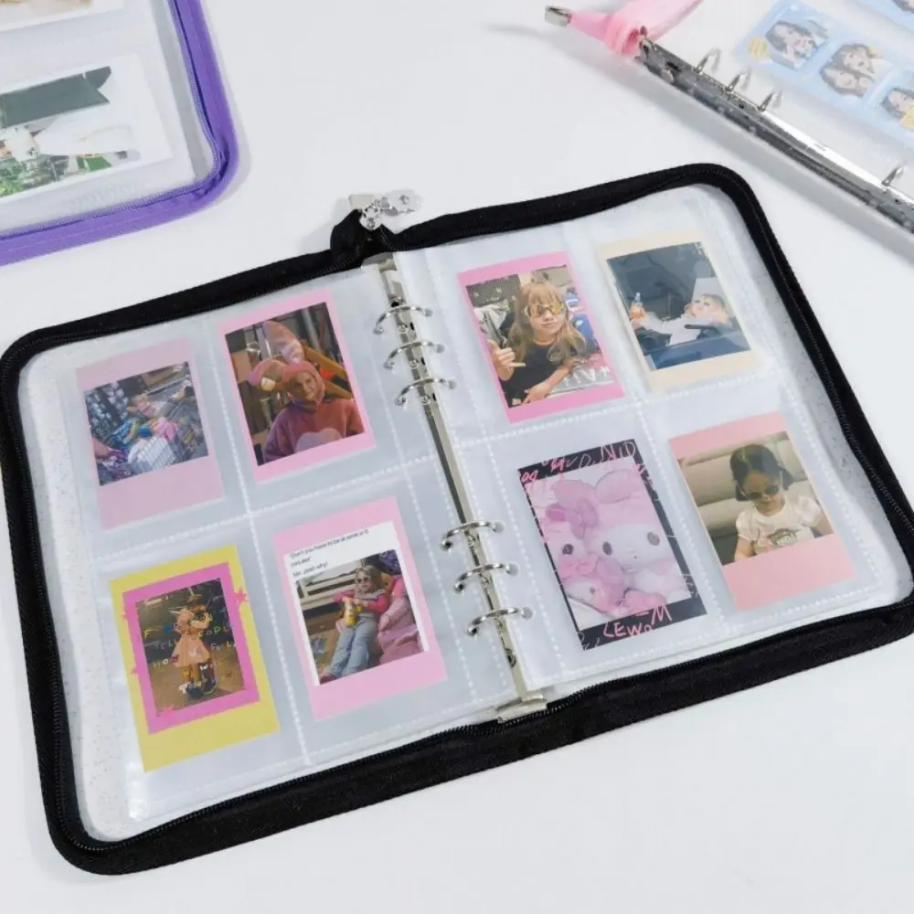 Herbruikbare losbladige bindmiddelhoes Glitter Multi Pockets A5 Sticker Verzamelboek Ritssluiting Navulling Sticker Keeper