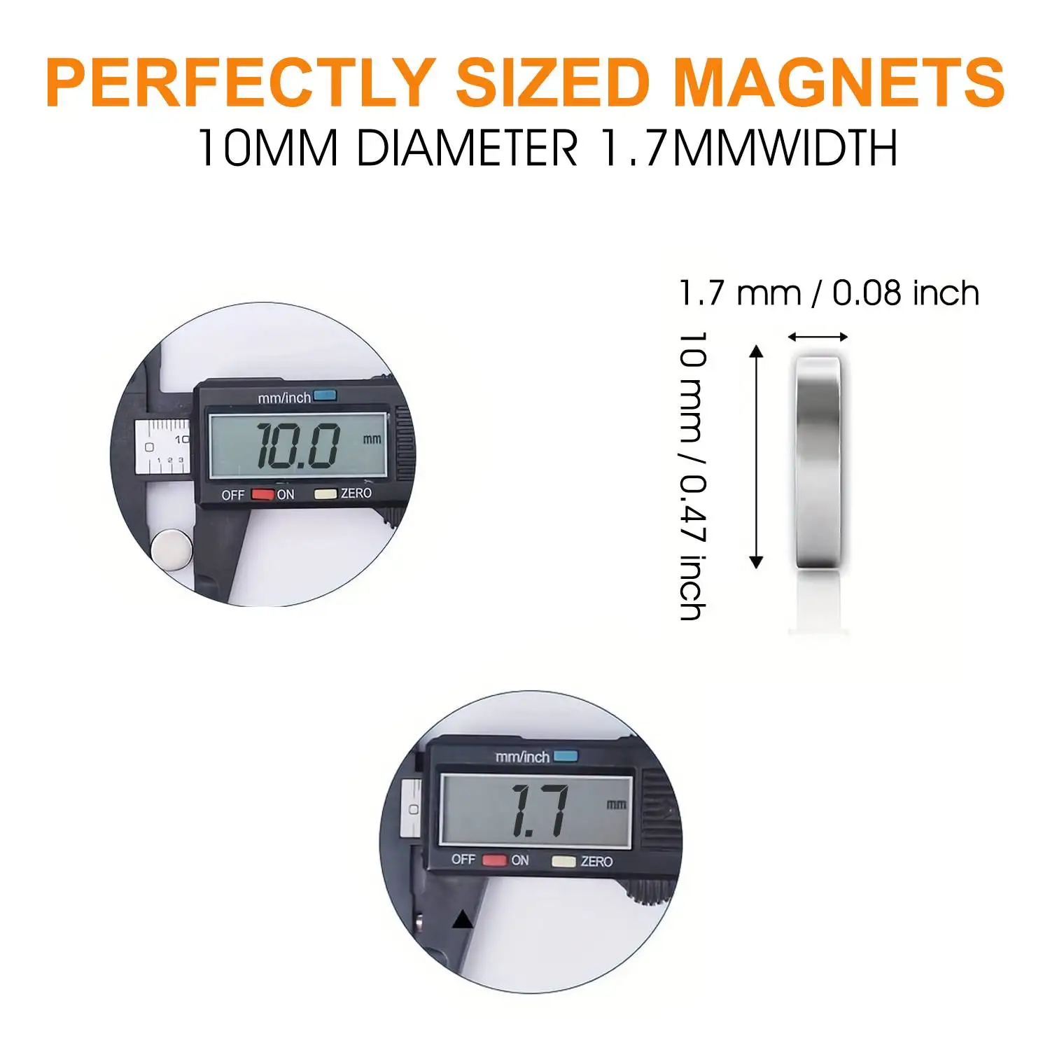 Small Magnets, 10x2 20x2mm Refrigerator Magnet, Round Magnet for Fridge, Whiteboard, Billboard in Home, Kitchen, Office