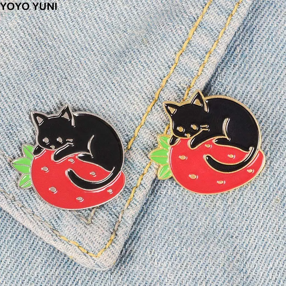 

Collar Brooch Gift for Kids Strawberry Jewelry Accessories Badge Pin Lapel Pin Enamel Pin Cat Brooch Lapel Brooch Brooches Pin