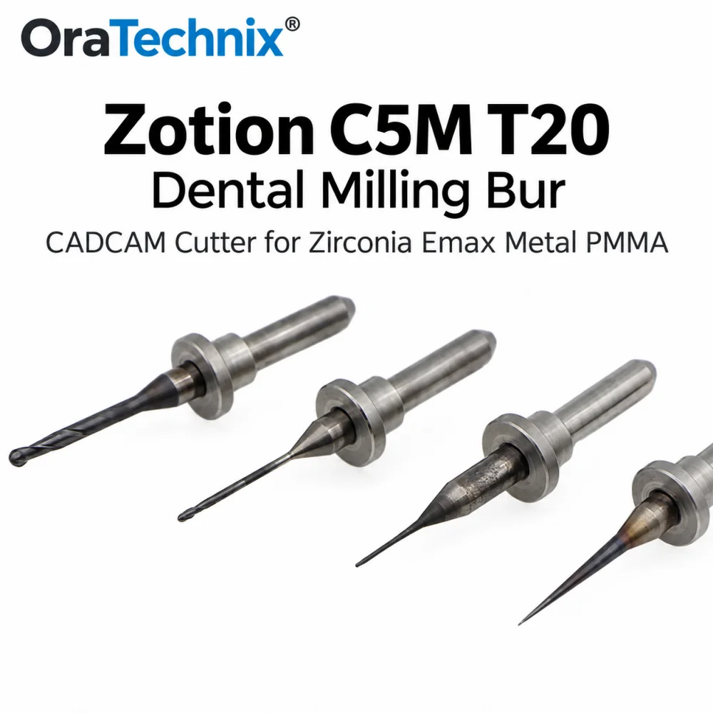 1PC Zotion C5M/T20 Magnetic Dental Milling Bur for Zirconia/Emax/Metal/PMMA D4 Dentistry Lab Grinding Drills