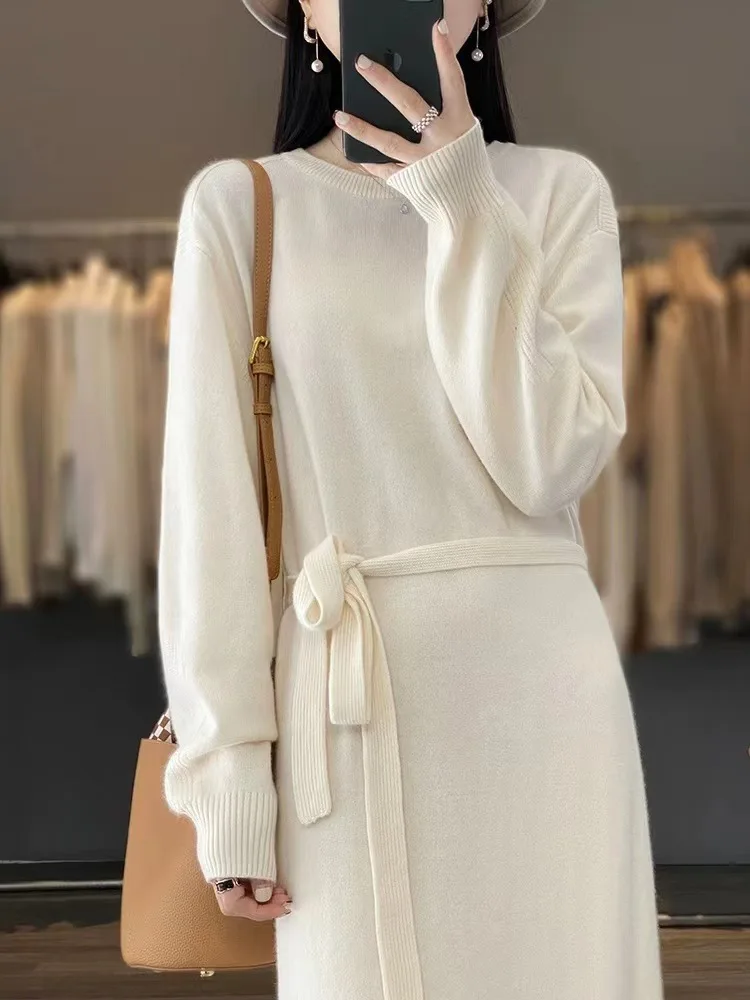 

Knee Length Pullovers For Woman Sweaters Jumpers Women Cute Lantern Sleeve Waisted Travel Gentle Knitting Pattern Appliques Grid