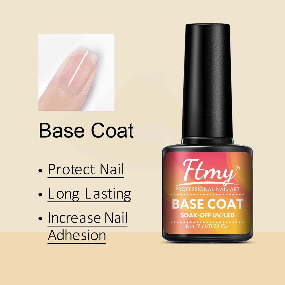 مجموعة طلاء أظافر جل مكونة من قطعتين - معطف أساسي بوزن 0.24 أونصة، معاطف علوية غير لامعة وغير لامعة، لمسة نهائية عالية اللمعان تدوم طويلاً، جل غير معطر خالي من الرصاص،