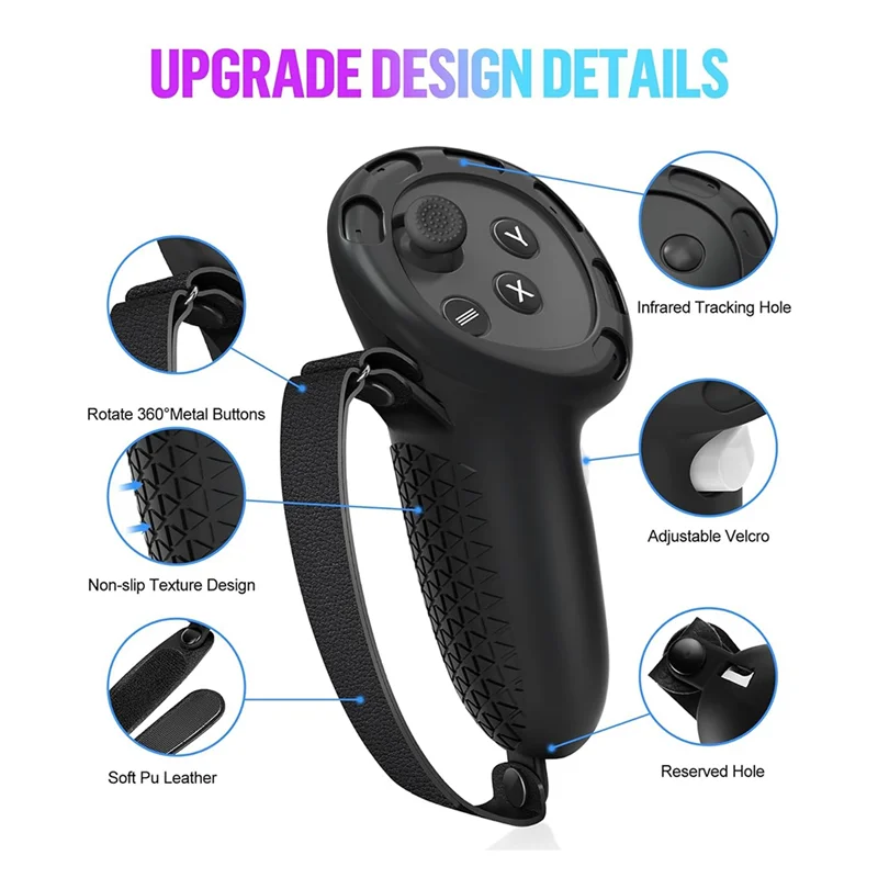 لـ Meta Quest 3 غطاء حماية مقبض وحدة التحكم، غطاء سماعة الرأس الأمامي وغطاء الوجه، أجزاء الواقع الافتراضي باللون الأرجواني