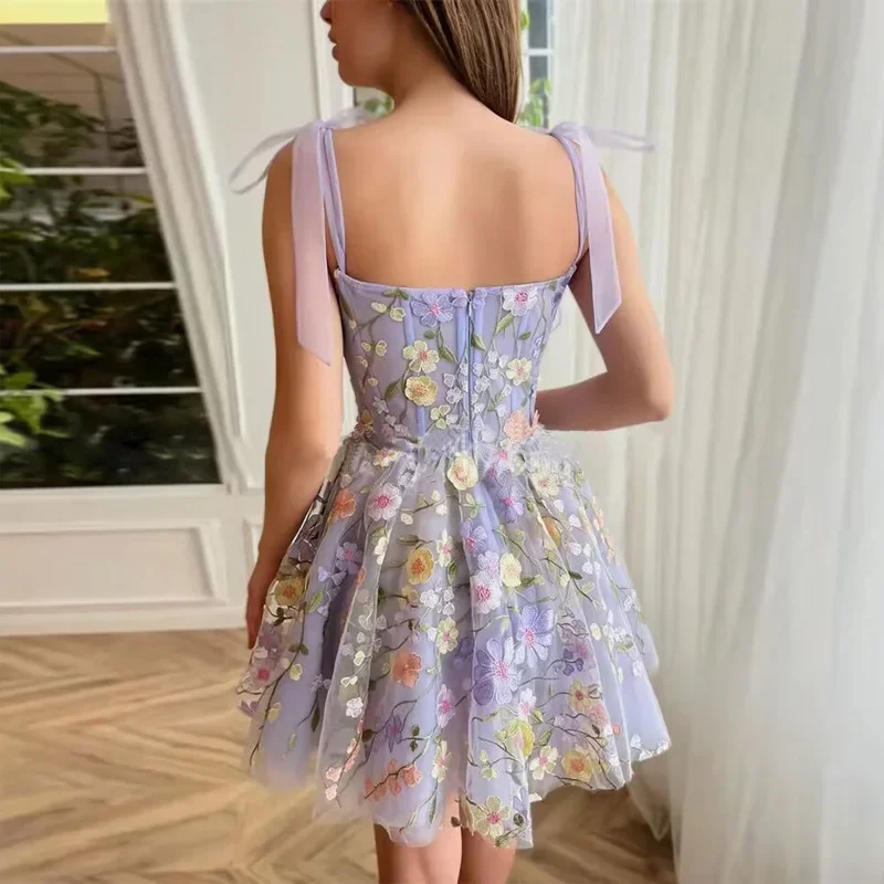 Fashionable Three-dimensional Flower Embroidery Hip Hugging Sexy Suspender Dress 2025 Spring and Summer New Short Skirt
