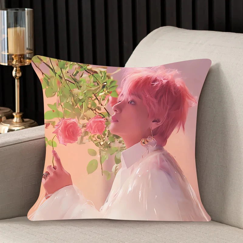 home decor Pillow Cover K-Kim TaeHyungs iving room 40x40 car restaurant deck chair Dakimakura Throw Pillows Square Pillowcase