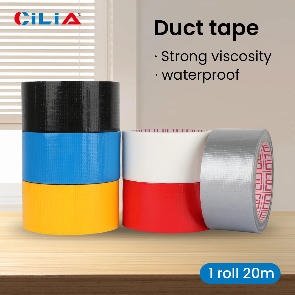 

1roll,multicolor，Duct Tape, Waterproof Heavy Duty Plastic Film Adhesive Tape for Packaging, Decoration, Ground Cover -48mm x 20M