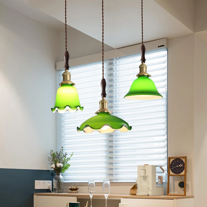 

Винтажная подвесная зеленая стеклянная люстра в стиле ретро для ресторана, бара, столовой, Декоративное подвесное освещение для спальни люстра потолочная светильник потолочный люстра подвесная люстра в спальню