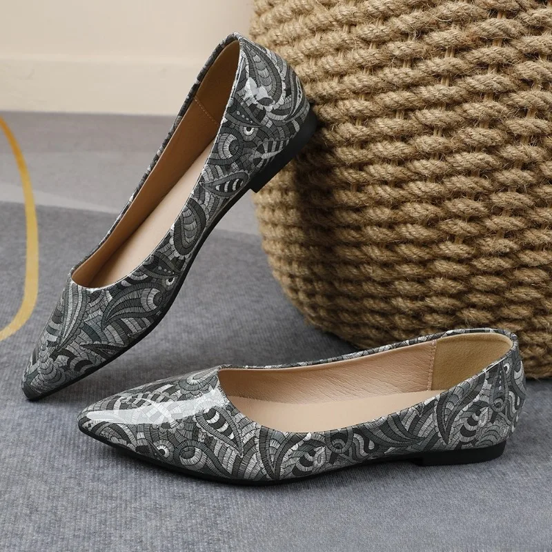 

Retro Women's Shoes Exquisite Pointed Tip Casual Shoes for Woman Comfortable Shallow Flat Shoe Designer Shoes Zapatos De Mujer