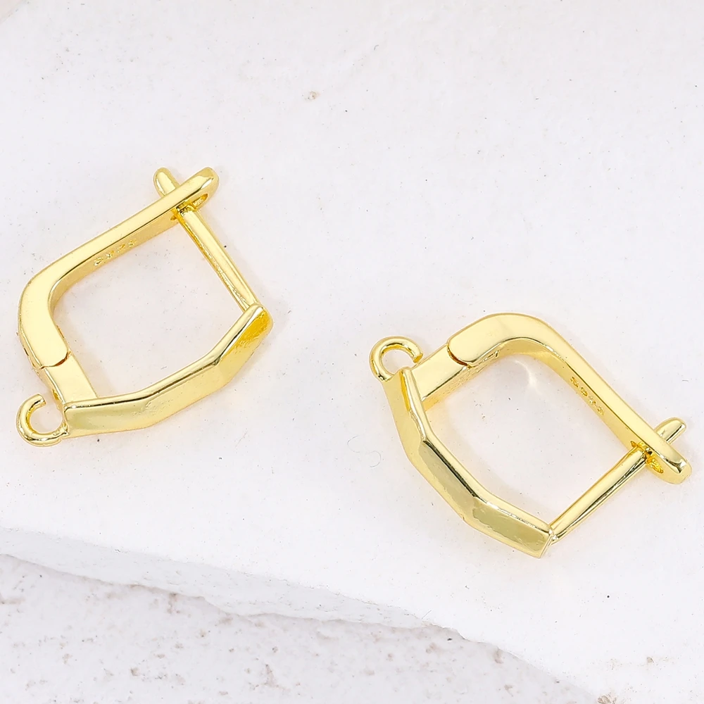 Juya 2 4 6 Teile/los DIY Gold Silber Überzogene Anti-Allergie Verschluss Schwenzy Earwire Stiche Ohrstöpsel Verschluss Ohrring Haken zubehör – Detail 14
