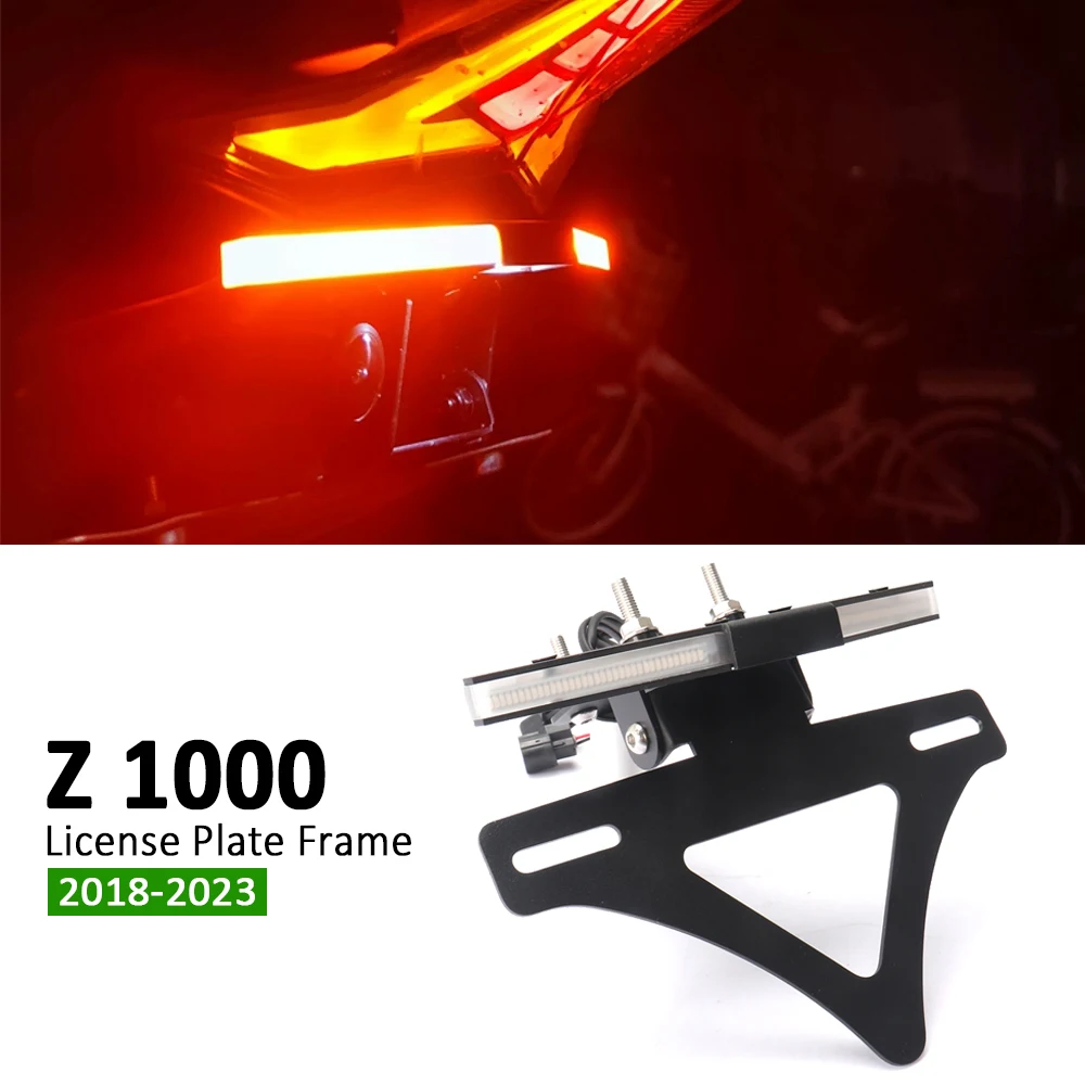 

For Kawasaki Z1000 Z 1000 z1000 2018-2023 Motorcycle Adjustable Rear Tail Tidy License Plate Holder Bracket LED Light Accessorie