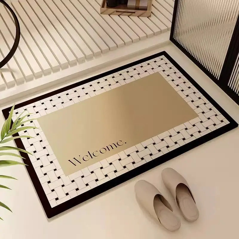 VIKAMA Bathroom Floor Mats Kitchen Strong Absorbent Quick Dry Bathroom Toilet Door Anti-slip Mats Toilet Foot Mats