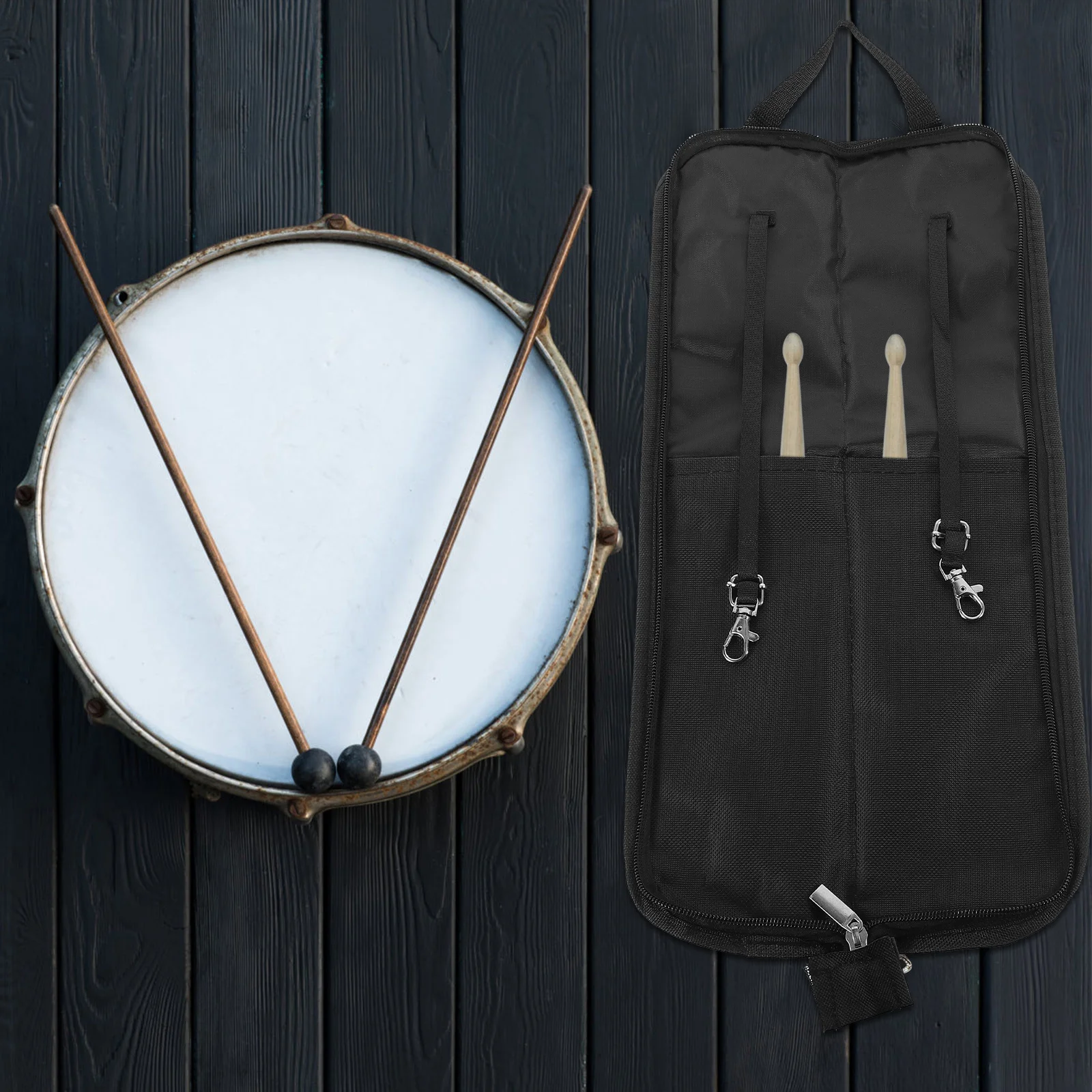 

Portable Drum Stick Bag Oxford Cloth Material Sturdy Lightweight Store Drumsticks Scratch Free Convenient Outdoor Use