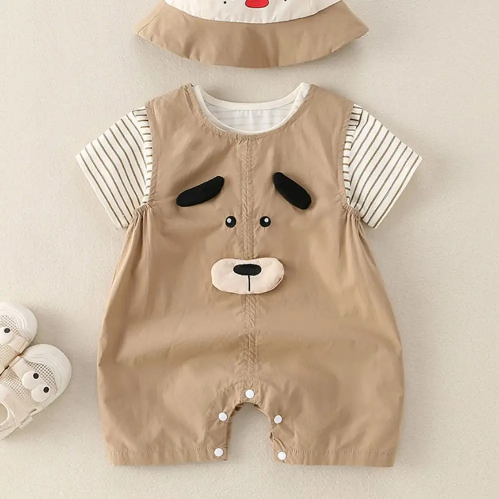 Stripe Baby Jumper Romper Bodysuit Overalls Cartoon Dog Baby Jumpsuit Cotton Infant Romper Toddle Climb Suit Newborn Baby
