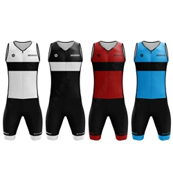 Pro Triathlon Trisuit, Sleeveless Skinsuit,70.3 Jumpsuit, Swimming Cycling Running Skating Clothing, RT Sportwear