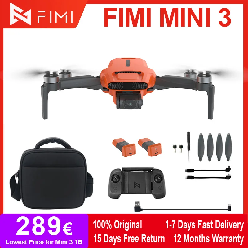 FIMI Mini 3 Drone with 4K Camera 4K 60fps  3-Axis Gimbal GPS Quadcopter Dual HD Camera FPV 5G 9KM Remote 245g C0 Mini Drone