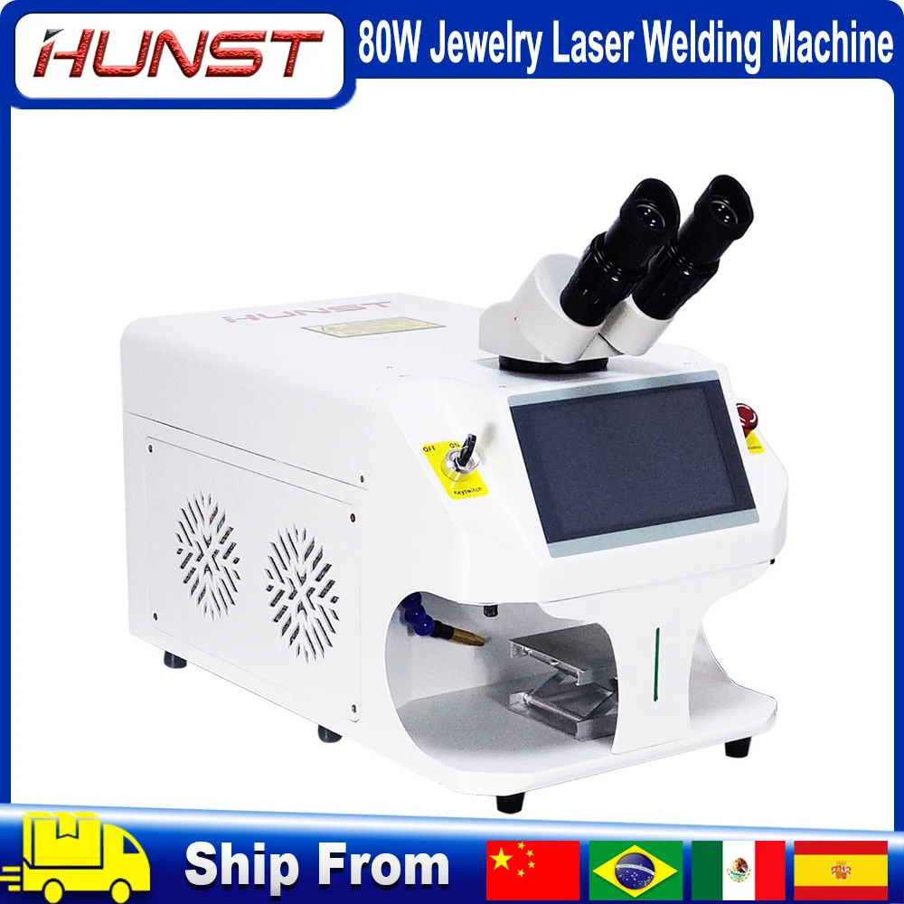 Hunst Jewelry Laser Welding Machine 80W Portable Mini Fiber Laser Welder For Gold Silver Titanium Metal Ring Necklace Welding