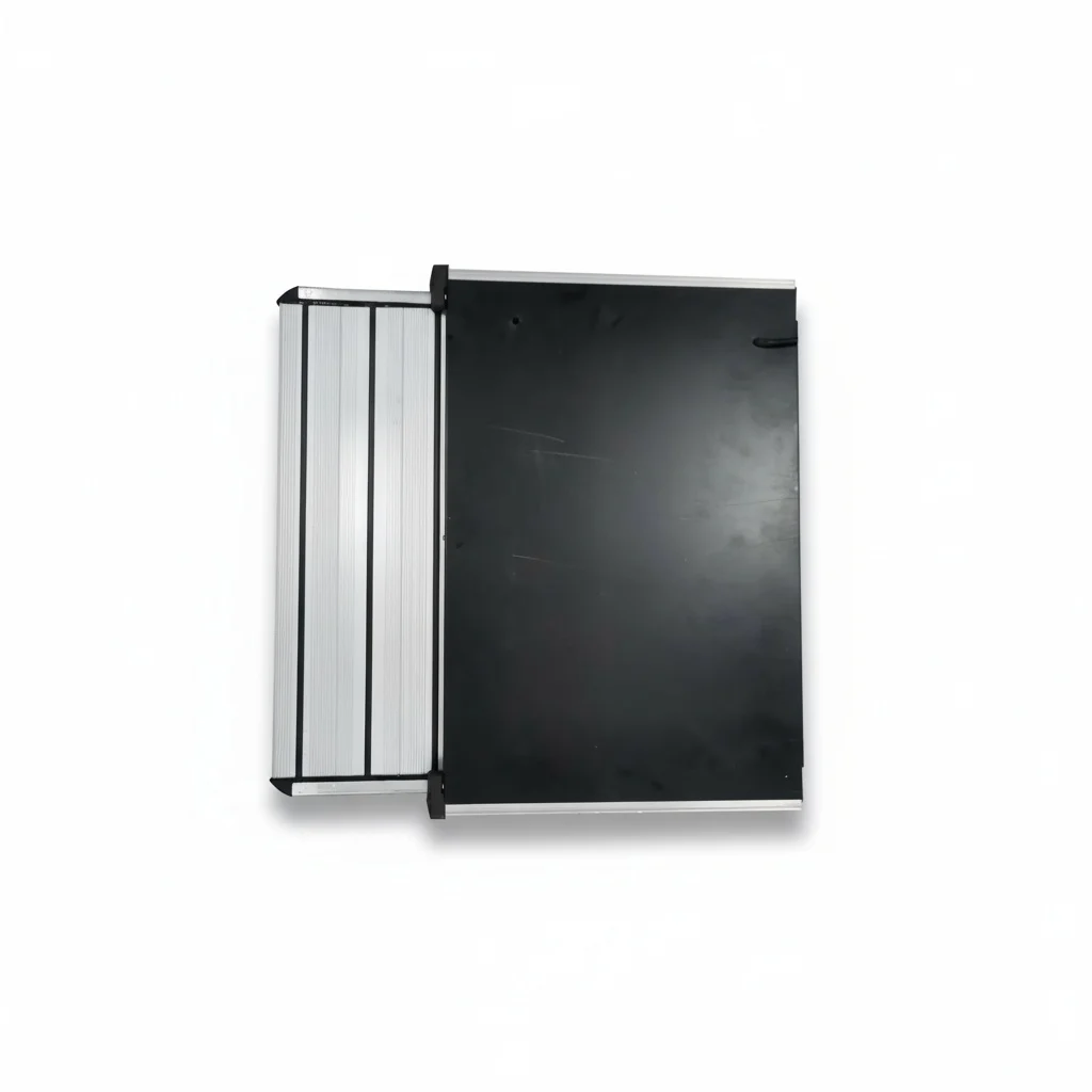 RV Manual Step, Aluminum Alloy Single Layer Caravan Cassette Step, Anti-slip 450-600mm Folding Step for RV and Motorhome