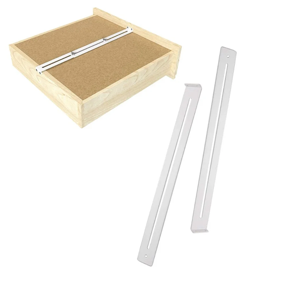 Heavy Duty Steel Drawer Repair Kit Adjustable 14-24Inch Reinforcement Brackets With Screws For Wooden Chipboard Drawers