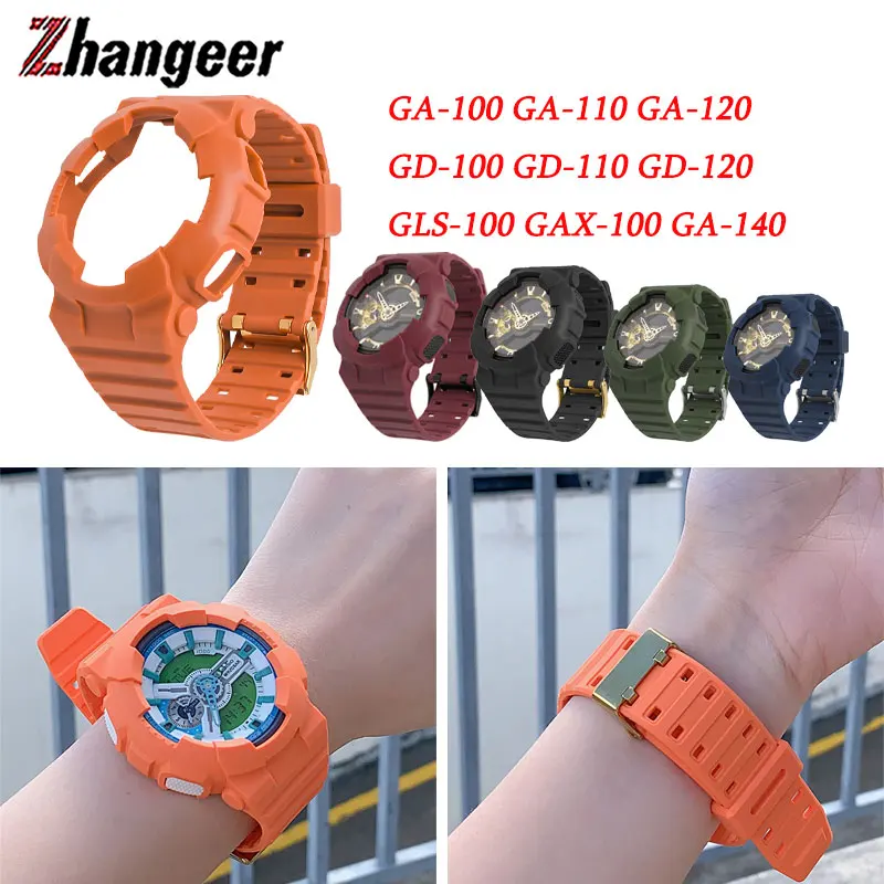 Bracelet de montre en caoutchouc de résine pour mol GA-100 GA-110 GA-120 GD-110 GD-120 GLS-100 GAX-100 GA-140 remplacer la ceinture de bande de poignet