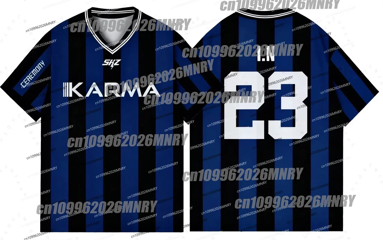 Men Women Oversize Short Sleeve Fabric Tee Kpop Stay Karma Fans Graphic T Shirt Felix Bangchan Hyunjin Hip Hop Streetwear
