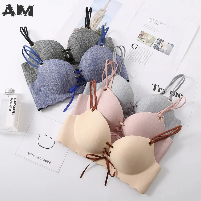 

Super Push Up Bras Sexy Seamless Women's Underwear Wire Free Female Bralette Beauty Back Lingerie Ladies Brassiere