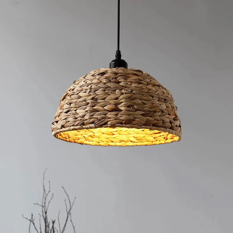

Hand-woven Rattan lamp Retro Restaurant Hanging Lamps Designer Bar Chandelier Hotel Homestay Living Room Light Fixture Decor E27