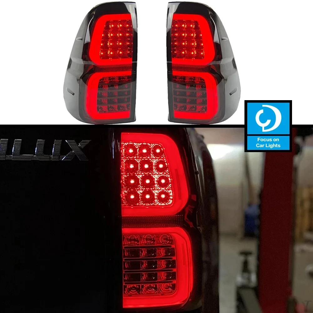 AKD Tail Lamp For Toyota Hilux AVEO Tail Lamp 2015-2021 LED Rear Light LED DRL Signal Auto Accessories Assembly 2PCS