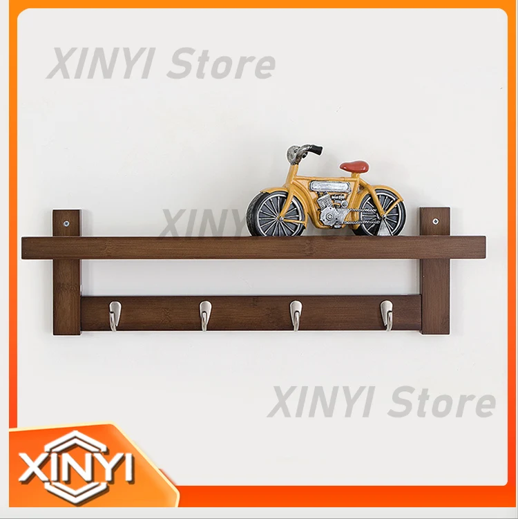 Bambo Coat Rack for Wall Mount Clothes Hanging Organizer Hat Hook Rack for Entryway Bedroom Hallway Closet Storage