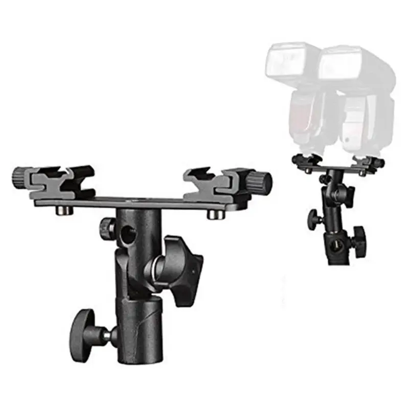 Camera Hot Shoe Mount Adapter Video Double Hot Shoe Bracket Light LED Monitors Microphones Studio Flash Video Camera