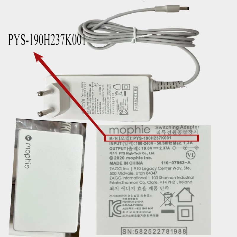 Pour Mophie 19.0V2.37A45W, chargeur sans fil 3-en-1, alimentation à découpage PYS-190H237K001 Pour Mophie 19.0V2.37A45W, chargeur sans fil 3-en-1, alimentation à découpage PYS-190H237K001