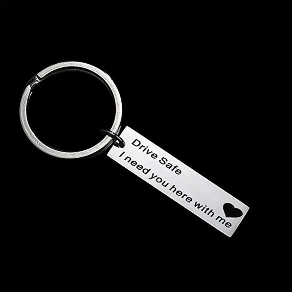 Trendy Gifts Girlfriend Engraved Husband Boyfriend Key Chain Jewelry Fashion Accessories Key Ring